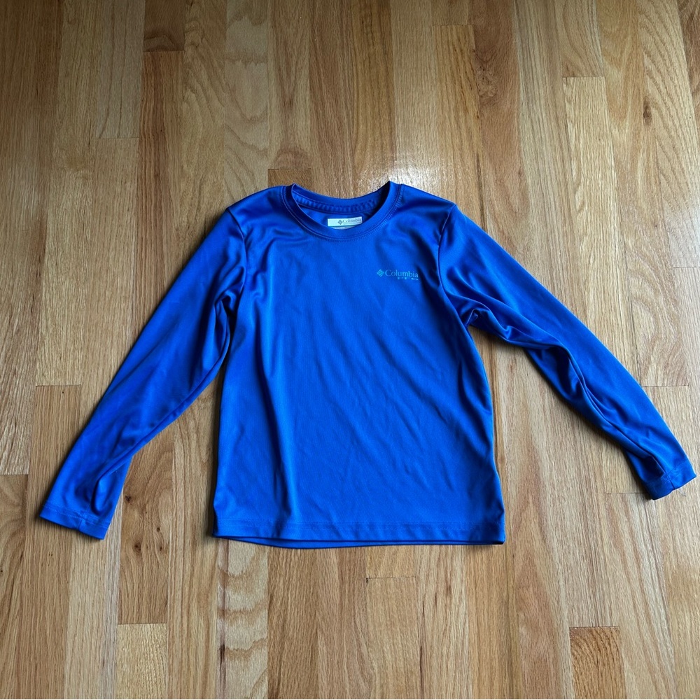 Columbia Kids Vibrant Blue Long Sleeve Sun Tee XS 6/7